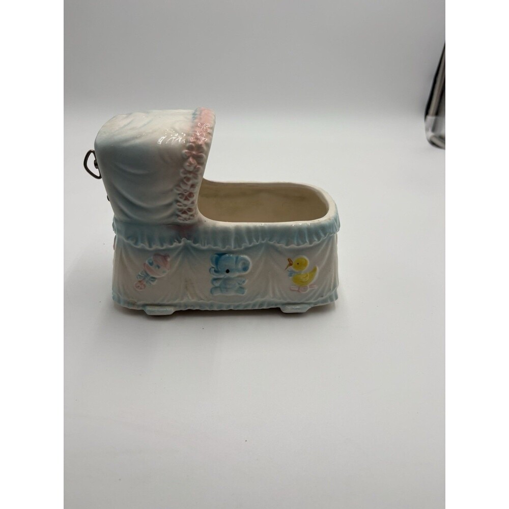 Vtg Napco Napcoware Japan Sankyo Nursery Crib Music Box Planter